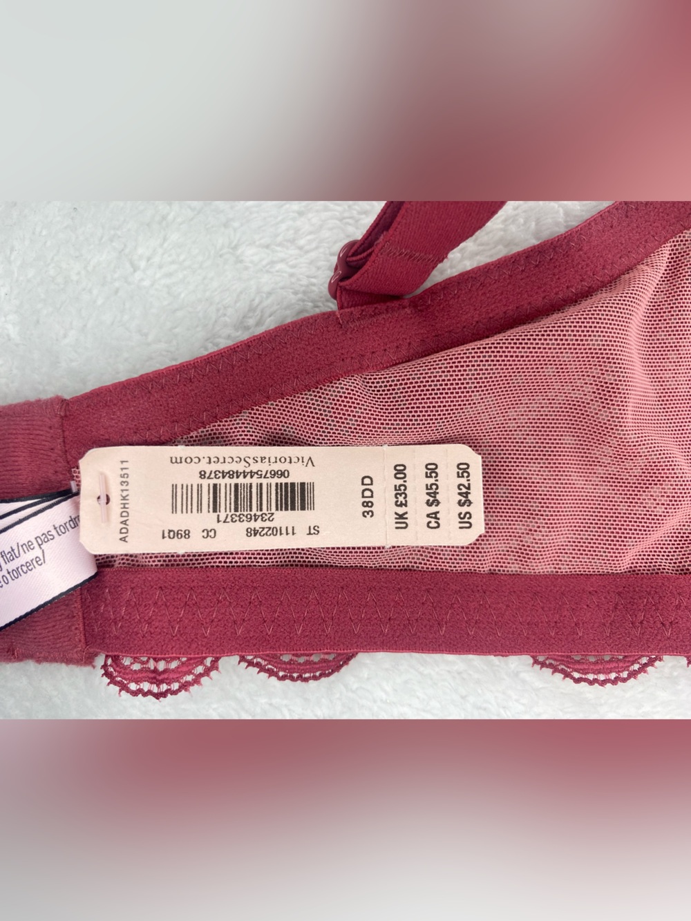 Victoria's Secret unlined Demi bra Lace Underwire Bralette in Deep Rose - Picture 8 of 8